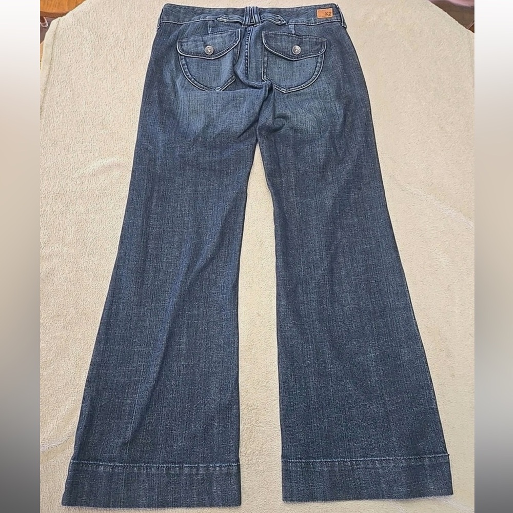 X2 Quality Denim Flare Wide-Leg Dark Wash Jeans